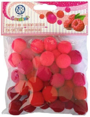Pompony dekoracyjne 20mm. Malinowy chruśniak