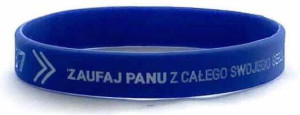 Opaska silikonowa - Zaufaj Panu - niebieska