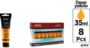 Farba akrylowa ciemnożółta 35ml (8szt)