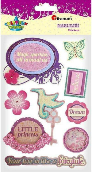 Naklejki papierowe 3D little princess mix 8szt