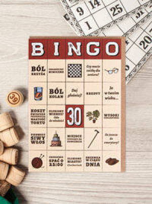 Kartka. Bingo 30 Urodziny