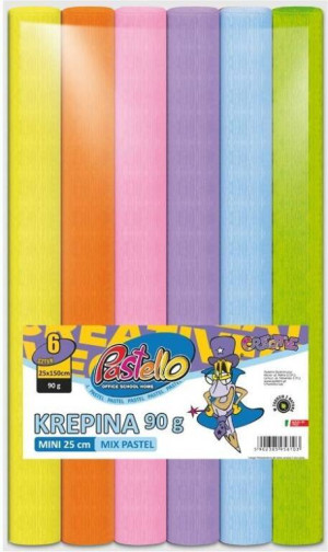 Krepina mini 50x150cm 90g 6 kolorów pastel