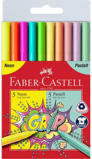 Flamastry Grip. Neonowe i pastelowe