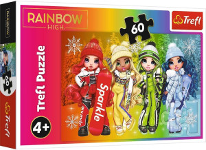 Puzzle 60. Radosne lalki. Rainbow high