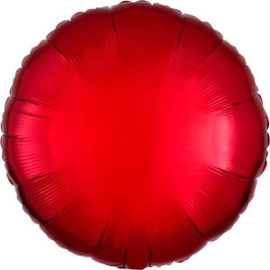 Balon foliowy metalik czerwony okrągły 43cm