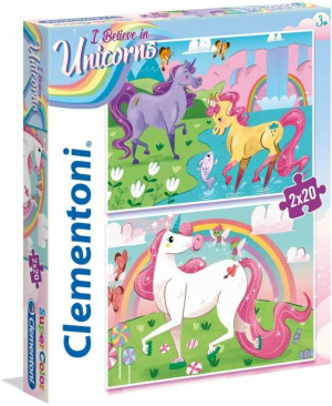 Clementoni. Puzzle 2w1. SuperColor. I believe in unicorns