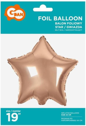 Balon foliowy Gwiazda różowo-złota 48cm