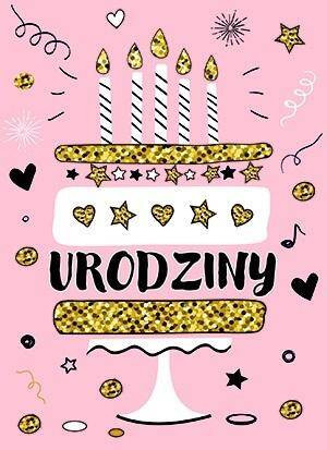 Karnet. Urodziny. Tort