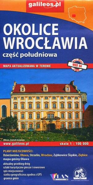 Mapa - Okolice Wrocławia cz. południowa 1:100 000