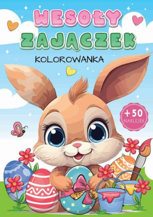 Wesoły zajączek kolorowanka