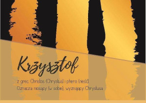 Magnes z imieniem Krzysztof oraz krótkim opisem