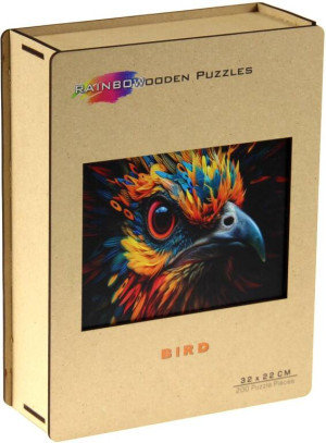Puzzle 200 drewniane kolorowe Ptak