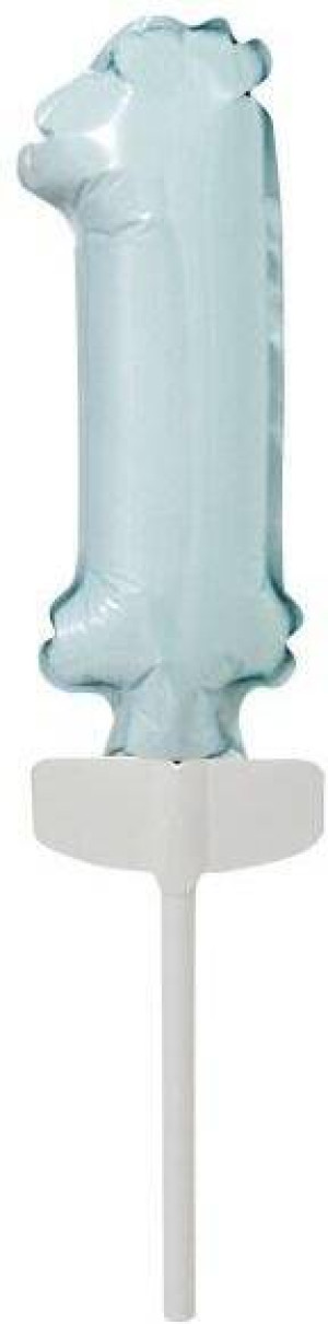 Balon foliowy mini cyfra 1 pastel niebieska 4x12cm