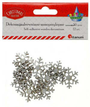 Drewniane płatki śniegu samoprzylepne 12 szt