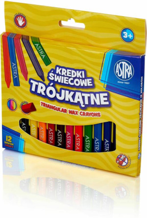 Kredki świecowe trójkątne. 12 kolorów