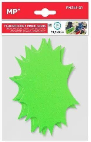 Etykiety cenowe fluorescencyjne zielone 135x90mm