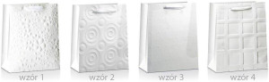 Torba prezentowa Lux biała 32x26x10cm MIX