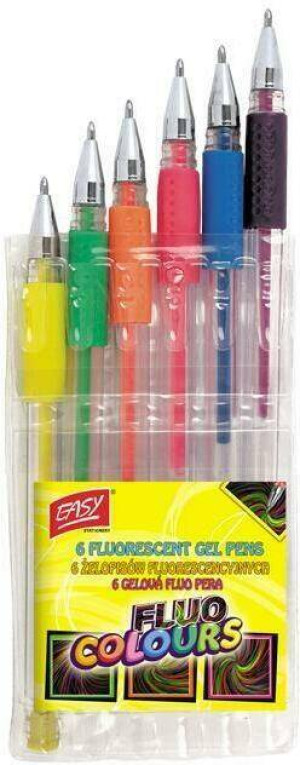 Długopis żelowy Fluo 6 kolorów EASY
