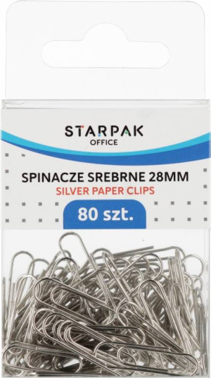 Spinacz metalowy srebrny 80szt