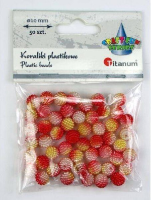 Koraliki plastikowe 10mm czerwone ombre 50szt