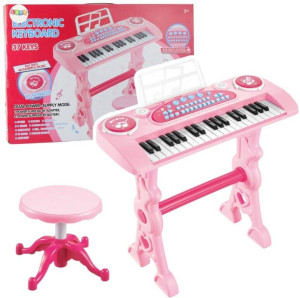 Pianinko z mikrofonem różowe