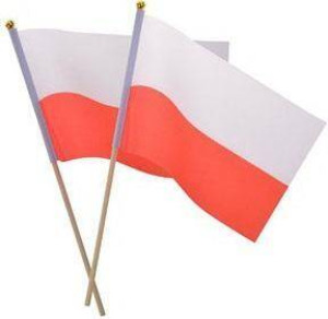 Materiałowa flaga na patyczku, 2 sztuki