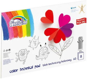 Blok techniczny kolorowy A3/8K FIORELLO