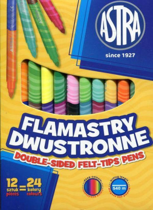 Flamastry dwustronne 12 sztuk