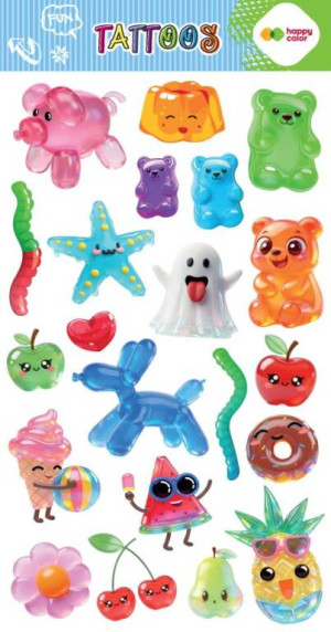 Tatuaże zmywalne Jelly Fun HAPPY COLOR
