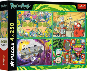 Puzzle 4x250 Zakręcony świat Ricka i Morty TREFL