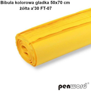 Bibuła kolorowa gładka żółta 50x70cm 30 arkuszy