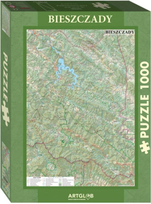 Puzzle 1000. Bieszczady mapa turystyczna
