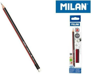 Ołówek trójkątny HB z gumką MILAN