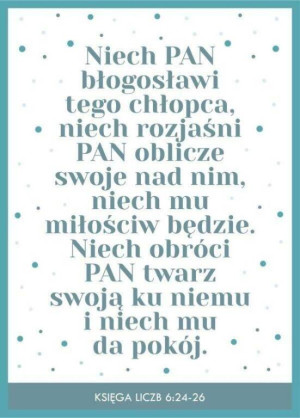 Kartka. Niech Pan błogosławi tego chłopca