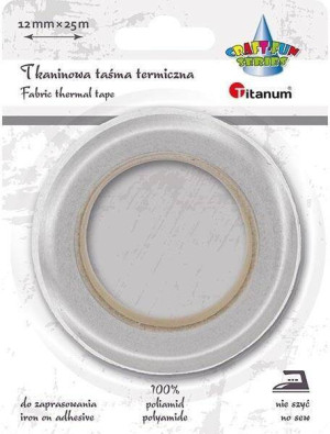 Taśma termiczna tkaninowa 12mm 25m biała