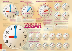 Zegar + książeczka. Plansza edukacyjna
