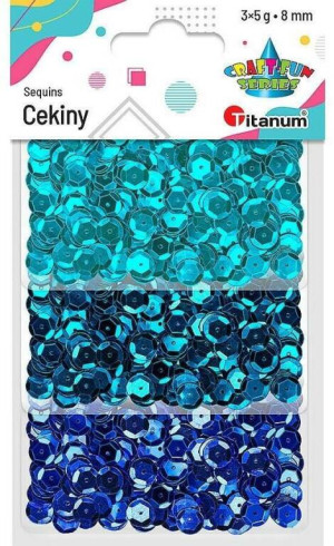 Cekiny 8mm zestaw metaliczny 3 kolory