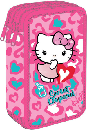 Piórnik potrójny z wyposażeniem Hello Kitty Jumper 3 Pink 2