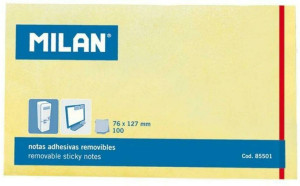 Karteczki samoprzylepne Milan 125x76 mm żółte, 100 sztuk