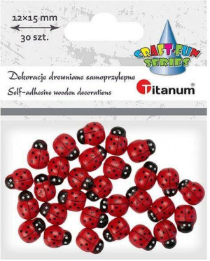 Drewniane biedronki samoprzylep. 3D 12x15mm