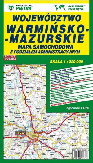 Województwo Warmińsko-Mazurskie 1:220 000 mapa