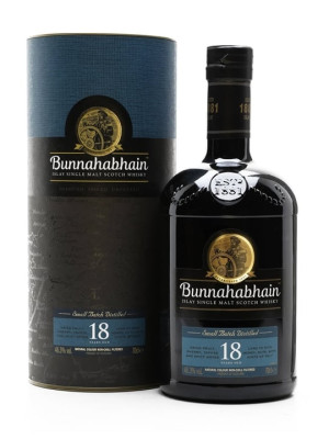 Bunnahabhain 18 Year Old - Islay Single Malt Scotch Whisky, 70cl / 46.3%, Sherry Cask Richness, Dried Fruit & Toffee Depth
