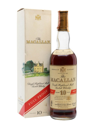 Macallan 10 Year Old Speyside Single Malt Scotch Whisky, Full Proof Sherry Cask Bot.1980s, Giovinetti & Figli, 57% / 75cl