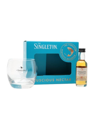 Singleton of Dufftown 12 Year Old Miniature and Glass Set Speyside Whisky