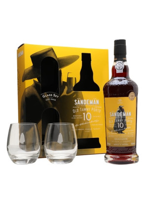 Sandeman 10 Year Old Tawny Port / Glass Set