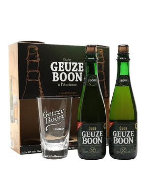 Boon Oude Geuze 2 Bottle and Glass Pack