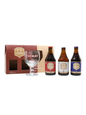 Chimay Red, White, Blue & Glass Gift Pack