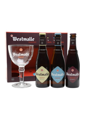 Westmalle Extra, Dubbel, Tripel & Glass Gift Pack