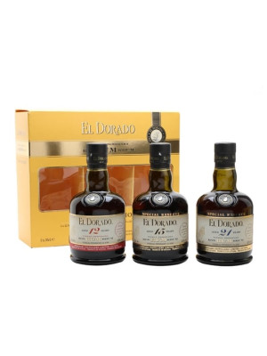 El Dorado Rum Gift Set / 12, 15 and 21 Year Old / 3x35cl