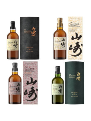 Suntory Tsukuriwake Cask Collection 2024 - Japanese Single Malt Whisky - 4 Bottles, 280cl / 48%, Collector’s Edition Set